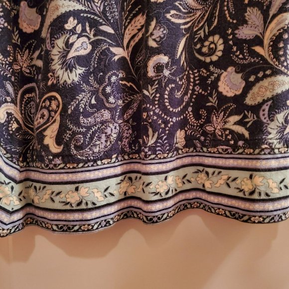 J.Jill Long Sleeve Tunic, Women's Top, Size S, Blue Floral Scoop Neck - Picture 4 of 8